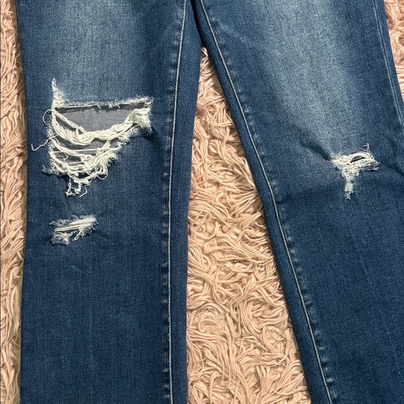 Flying Monkey Crop Distressed High Rise Denim - Picture 3 of 12